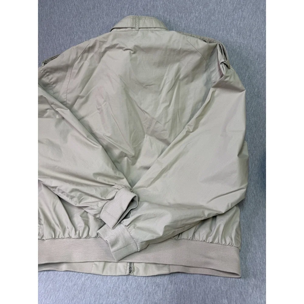 Members Only Men's Jacket Large Beige Full Zip Lightweight Bomber Windbreaker L